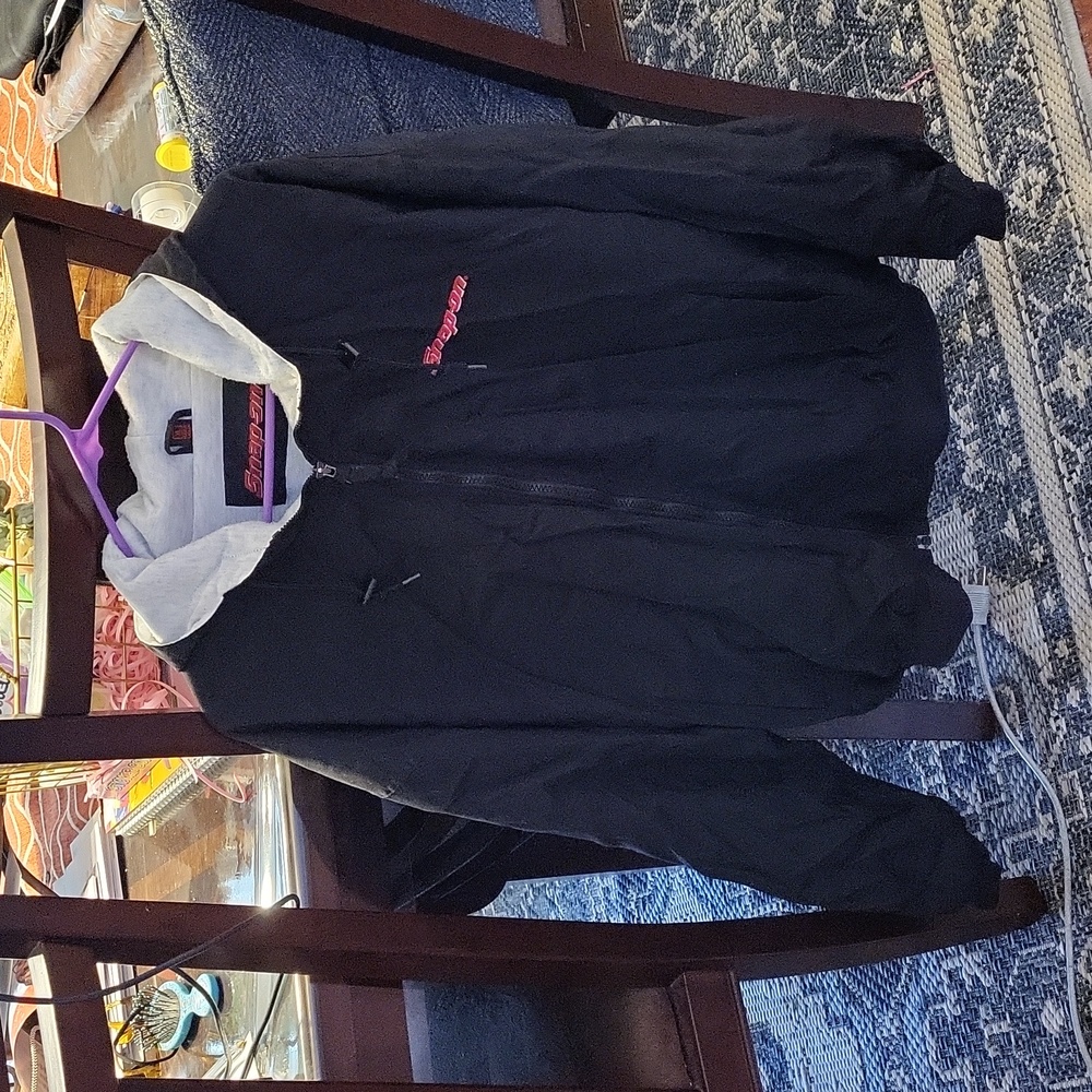 Black Snap-On zippet Jacket with hoodie (Snap On)